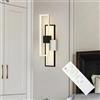 maolo Applique Lampada Da Parete Led 23W Rettangoli Sovrapposti Telecomando 3 Tonalità Di Luce CCT3 Lampada Da Parete Moderna Camera Da Letto Comodino