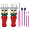 WSOAFVK 2 Pezzi Knitting Dolly in Legno per Maglieria, Bobine Da Lavoro A Maglia Per Principianti E Progetti Fai Da Te, bambole francesi per lavoro a maglia Per Sciarpe E Cappelli