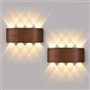 CHEVVY 2 Pezzi Moderno Lampada da Parete LED,8W Impermeabile IP65 Applique