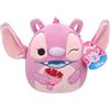 Squishmallows SQDI01883 - Peluche ufficiale Jazwares di Disney Valentine's Stitch, motivo: angelo con bouquet, 20 cm