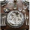 Generico Servizio Piatti per 6 Persone in Stoneware 18 Pezzi per Lavastoviglie Modello Flower Tortora