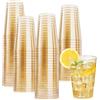 Viapriod 50 PCS 280 ml Bicchieri Di Plastica Con Rivestimento lucido metallizzato | In PS, Riutilizzabili, Eleganti Bicchieri Da Vino Per Champagne e Birra, Cocktail, Martini, Soda Dessert
