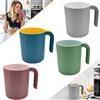 NAROSEBE 4 bicchieri di plastica riutilizzabili a doppio strato, 450 ml, bicchiere infrangibile per bambini, tazze da caffè grandi, campeggio, manico ergonomico