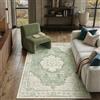 PureCozy Verde Tappeto Salotto 160x230cm Antiscivolo Lavabile in Lavatrice Tappeti Vintage Carpet Camera da Letto Soggiorno Cameretta Ufficio Grande Carpets Pelo Corto Decorazione Rug