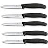 Victorinox Swiss Classic - Set di 5 coltelli per pomodori, 10 cm, colore nero, 10 cm