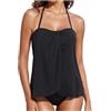 Generico Tankini Donna Contenitivo,Set Costume Bagno Spiaggia con Reggiseno Imbottito Pantaloncini Taglie Forti per Piscina e Conforto garantito Giornaliero #0403Y