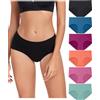 wirarpa Mutande Donna Cotone Vita Media Comode Slip Elasticizzato Intimo di Base Pacco da 6