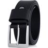 Lindenmann Mens leather belt/Mens belt, full grain leather belt XXL, 3931, black, Größe/Size:105, Farbe/Color:nero