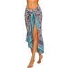 FIKIMOS 100% cotone stampa blocco sarong costume da bagno avvolgente lungo donna abbigliamento tessuto (185,4 x 111,8 cm), Rosa-3, One Size