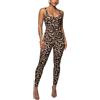HKWZYY Tuta intera con stampa leopardata per le donne eleganti pagliaccetti aderenti sexy allenamento tuta completa, Leopardati, Large
