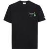 Saint Barth MC2 T-Shirt Nera in Jersey di Cotone Classic Fit con Ricamo Mi PIACCIONO Le...