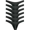 iKingsky Mutande da uomo T-Back Biancheria intima da uomo perizoma Sexy a vita bassa, nero, confezione da 6, L
