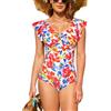 SHEKINI Cutout Scollo Basso Costume da Bagno Intero da Donna Regolabile Volant Costumi Intero Donna