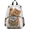 Mnsruu Zaino per bambini, con tre simpatici gatti, per bambini e bambine, per scuola materna, scuola materna, borsa da viaggio con striscia riflettente, A153