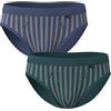 Lovable Pacco da 2 Slip Maschili | Intimo in Cotone Elasticizzato | Comfort e Traspirabilità Uomo, Avio Scuro Rigato + Verde 7 - XXL