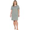 Ulla Popken Donna Camicia da Notte Verde Oliva 50+