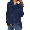 GRECERELLE Maglione da donna a maglia grossa, invernale, caldo, in pile Sherpa, peloso, soffice, casual, a girocollo, per autunno e primavera, caldo e morbido pullover da donna UK, 02 Blu Navy, XXL