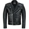 Bohmberg Giacca da uomo in pelle di alta qualità realizzata in pelle di vacchetta - Classico reinterpretato con un accattivante look coccodrillo - Nero, XXL