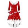 Generico Vestito Babbo Natale Donna Elegante Velluto Scollo a V Abito da Sera Manica Lunga Cerimonia Vestiti da Babbo Taglie Forti Vestito da Natale Cosplay Costume 2025