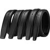 FOVAOK Cintura in vera pelle senza fibbia per fibbia automatica fibbia 2,4 cm 2,8 cm 3,0 cm 3,2 cm 3,5 cm 3,8 cm larghezza cintura da uomo nera, 3 cm con fori, 110 cm