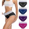 wirarpa Slip Elasticizzato Mutande Donna Cotone Vita Alta Intimo Mutantina Traspirante Pacco da 4 Multicolor-A60 Taglia XS