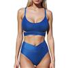 wadizo Bikini da donna, a vita media, scollo a U, classico, costume da bagno in pizzo