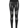 Urban Classics Ladies Tech Mesh Faux Leather Leggings Donna Leggings Nero