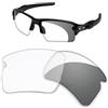 Biyxpiv Lenti di ricambio da 1,5 mm compatibili con occhiali da sole Oakley Flak 2.0 XL OO9188, antigraffio e resistenti agli urti, colore grigio fotocromatico
