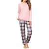 Uniexcosm Camicia Notte Donna Cotone Taglie Forti Manica Lunga Pigiami Due Pezzi Donna Lunghe