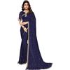 IMTRA FASHION Sari In Organza Semplice Per Donna Sari Con Bordo Indiano Con Pezzo Di Camicetta Non Cucito