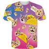 Loveternal T-Shirt Uomo Manica Corta Unisex Gatto della Pizza Tee Shirt 3D Stampato Magliette Uomo Divertenti Camicia XL
