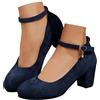 Generico Scarpe Tacco Donna Eleganti 36-42 EU in Scamosciata con Fibbia Caviglia Sandali Estive Casual Tinta Unita Tacchi da Ballo Cerimonia Scarpe Sposa Comode per Festa Oktoberfest Sera Lavoro,