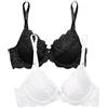 Smart & Sexy Reggiseno Push-up da Donna in Pizzo, Confezione da 2, Colore: Nero e Bianco., 3 B (Taglia Produttore: 34B)