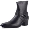 OSSTONE Stivaletto da Uomo Chukka in Pelle Stivaletti firmati Scarpe Casual Tacco Chelsea Stivali OS-JY002-Brown-IT