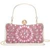 QUARKZMAN Borsette Serali Per Donna Pochette Con 2 Catene Rosa | Con Cristalli E Pietre Strass, Borse Per Matrimonio Festa Serale Weekend