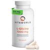 Vita World L-glicina - glicina ad alto dosaggio 1000 mg al giorno (120 capsule vegane) - scorta per 4 mesi - aminoacido naturalmente dolce, formula pura - senza additivi, senza glutine né lattosio - vitaworld
