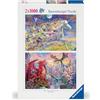 Ravensburger 12000339 - Unicorni e draghi - puzzle 2x 1000 pezzi - puzzle adulti e ragazzi da 14 anni, puzzle fantasy