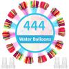 HAOYULUO 444 Pezzi Palloncini Acqua，Bombe d'Acqua Con 4 attacchi per rubinetto，Water Balloons，Autosigillante palloncini d'acqua，Adatto per giochi in spiaggia in piscina, giochi d'acqua per adulti e bambini