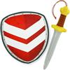 Lullaberry Little Knights - Set da gioco con spada e scudo, in peluche sicuro, morbido, con armi da gioco, regalo per bambini piccoli, difensore rosso