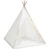 Cuisaincraty Tenda per bambini, 120 x 120 x 140 cm, con luce, tepi, bianco, 1,6 m, cotone, lino, per camera da letto, giardino, spiaggia, capanna, gioco interno esterno, con tappeto ghirlanda 3 m
