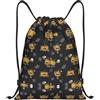 Pidgazdfgv Divertente Halloween Decor Strega Coulisse Zaino Sport Palestra Sackpack Mesh Tasche Resistente all'acqua String Bag Donne Uomini, Nero , S, Classico