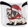 GuoChe Coperture per putter da golf con chiusura magnetica, per la maggior parte delle marche, in pelle PU, mini cane francese, francese, Natale, cane, papà, mamma, Babbo Natale