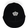 Baoblaze Casco da Equitazione Casco Cavallo Elmetto da Equitazione Cappello da Equitazione con Posteriore TPE E Velluto Calzata Personalizzabile E Cinturino, Nero, Corona Argentata