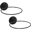 COOLHIYA Supporto da Parete 2 Pezzi per Basket in Ferro Nero
