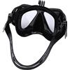 Dilwe Visiera per Immersione, Visiera Subacquea con Lente in Vetro Temperato, Maschera per Adulti in Silicone Flessibile con Ampia Visuale Fibbia Regolabile Design Leggero per Nuoto Snorkeling (BLACK)