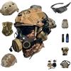 cuguoe Kit casco integrale FAST PJ: cuffia, luce e occhiali