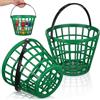 OFFIGAM Cesto Portapalline da Golf in Plastica Verde Resistente 2 Pezzi Capacità per 50 Palline per Organizzare Durante Gioco del Golf
