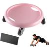 Generic Disco Ruota A Rullo Addominale Con Tappetino Per Il Ginocchio (4wheel-Pink)