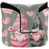 GuoChe Mallet - Copertura per mazze da golf con chiusura magnetica, per mazze e mazze da golf, in pelle PU, impermeabile, blush, bufalo, plaid per San Valentino, gnomo carino con cuore