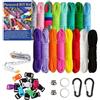 Générique Kit paracord Corda di Sopravvivenza 16 Colori con Moschettoni e Fibbie per | Paracord di sopravvivenza multifunzione per cordini artigianali progetti fai da te all'aperto escursionismo arrampicata